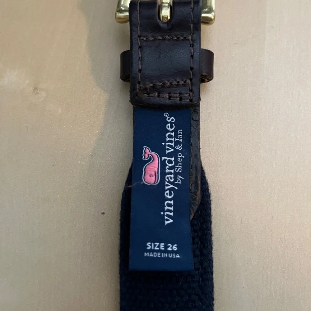 Vineyard Vines Boy’s American Flag Canvas Club Navy Blue Belt